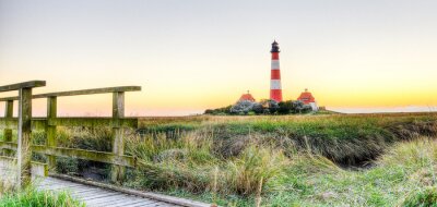 Fotobehang Zeezicht met vuurtoren