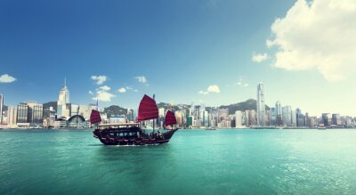 Zeilboot in Hong Kong