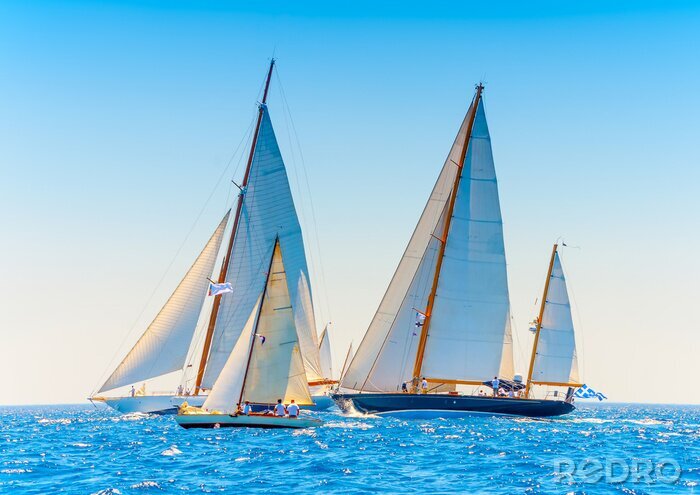 Fotobehang Zeilboten voor de kust van Griekenland
