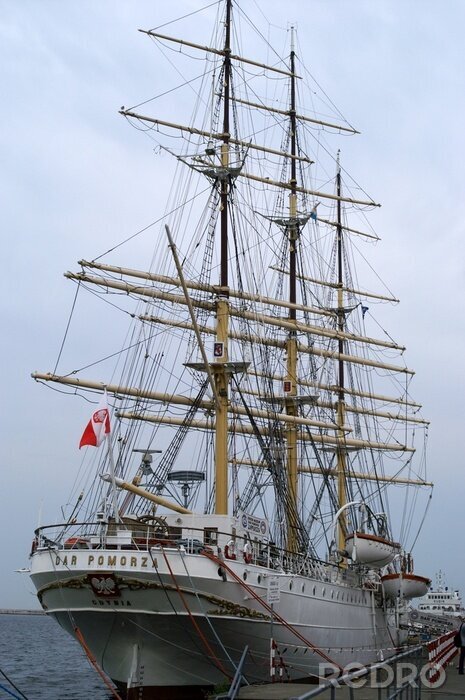 Fotobehang zeilschip Dar Pomorza