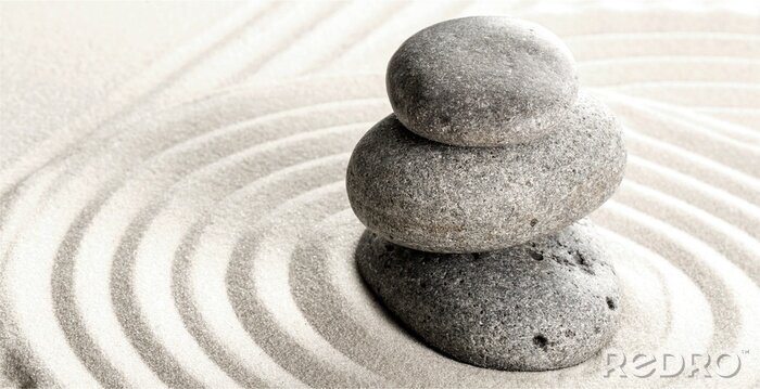 Fotobehang Zen stenen op het zand