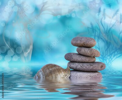 Fotobehang Zenstenen in water