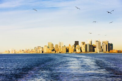 Fotobehang Zicht op Manhattan vanaf het water