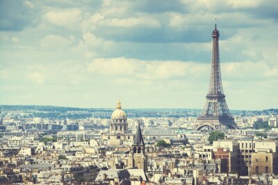 Fotobehang Zomers panorama van Parijs