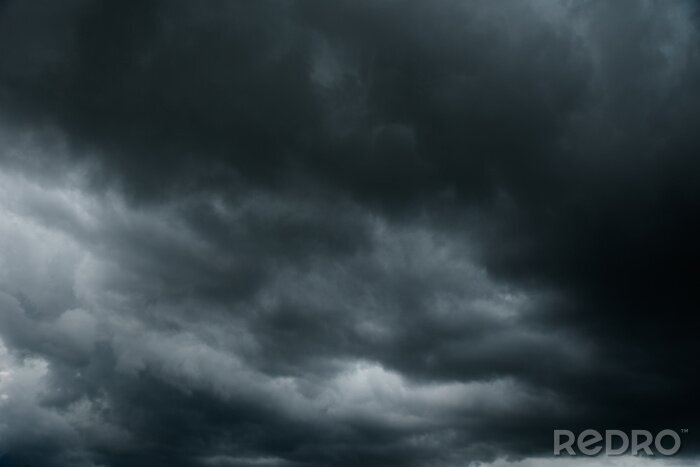 Fotobehang Zomerstorm en zwarte wolken
