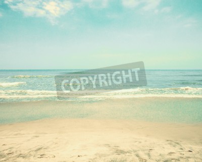 Fotobehang Zomeruitzicht op het strand in vintage stijl