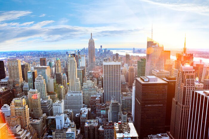 Fotobehang Zon boven New York City