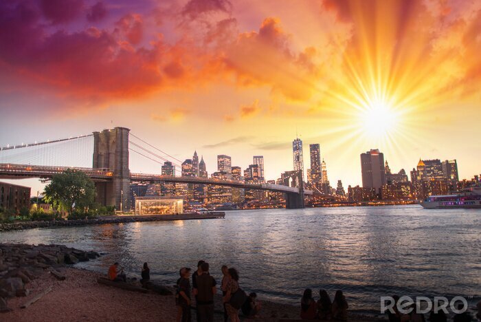 Fotobehang Zonneschijn boven New York City