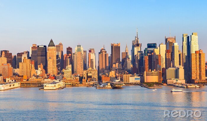 Fotobehang Zonnig Manhattan aan de skyline