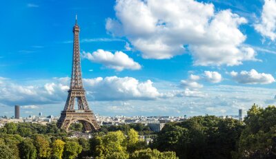 Fotobehang Zonnige dag en de Eiffeltoren