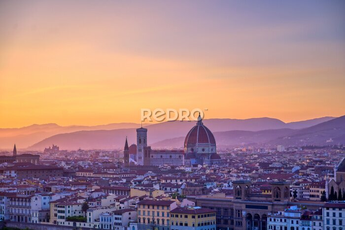 Fotobehang Zonsondergang boven zonnig Florence