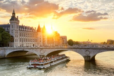 Zonsondergang in Parijs in 3D