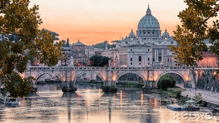 Fotobehang Zonsondergang in Rome