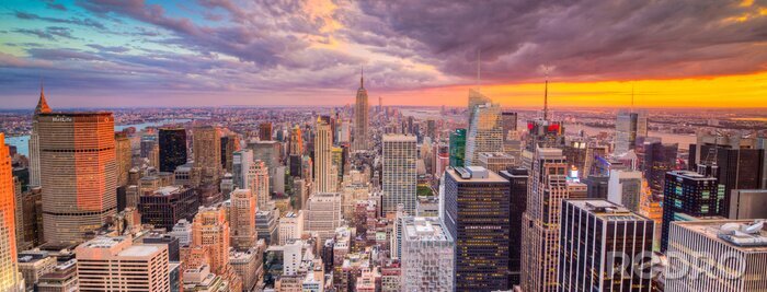 Fotobehang Zonsondergang op de skyline van New York