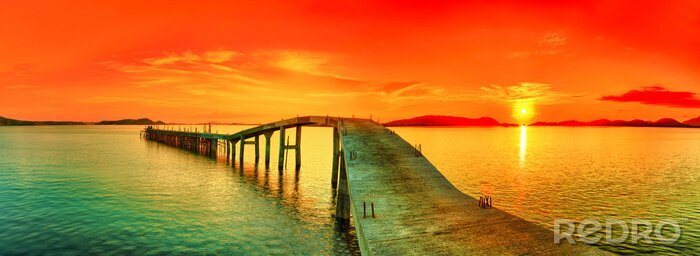 Fotobehang Zonsondergangpanorama