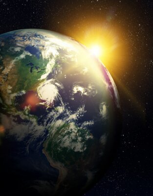 Fotobehang Zonsopgang in de ruimte