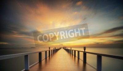 Fotobehang Zonsopgang op een pier