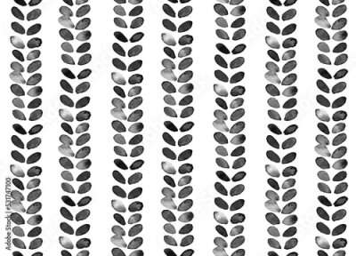 Fotobehang Zwart calqueerpapier patroon van bladeren