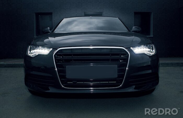 Fotobehang zwart krachtige sportwagen