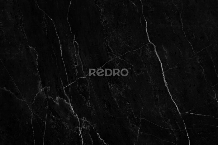 Fotobehang Zwart marmer met witte aders