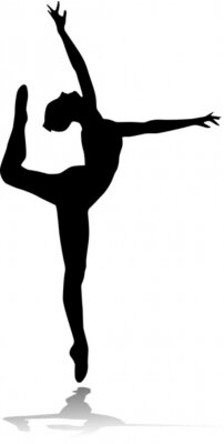 Fotobehang Zwart silhouet van een ballerina