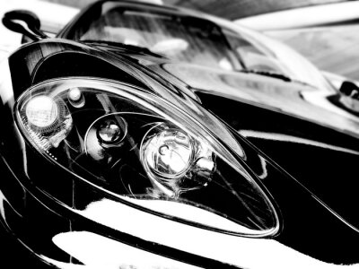 Fotobehang zwart sportwagen