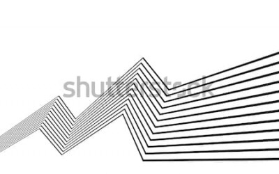 Fotobehang Zwart-wit 3D lijnen