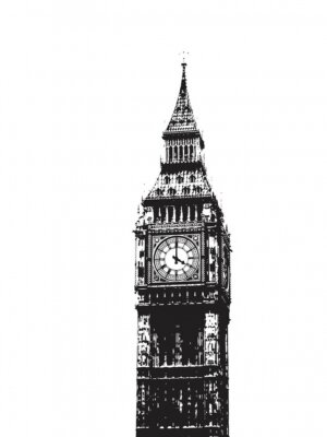Fotobehang Zwart-wit beeld van de Big Ben