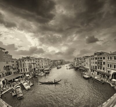 Fotobehang Zwart-wit beeld van Venetië
