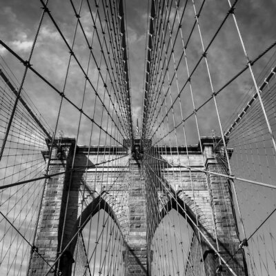 Zwart-wit Brooklyn Bridge