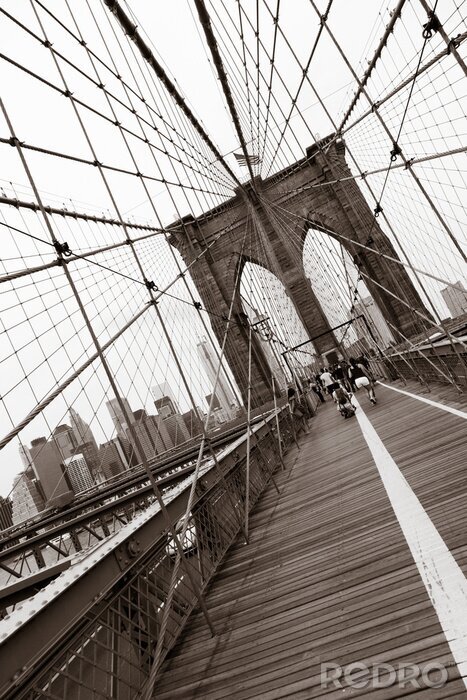 Fotobehang Zwart-wit Brooklyn Bridge
