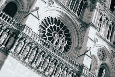 Fotobehang Zwart-wit element van de kathedraal van Notre Dame