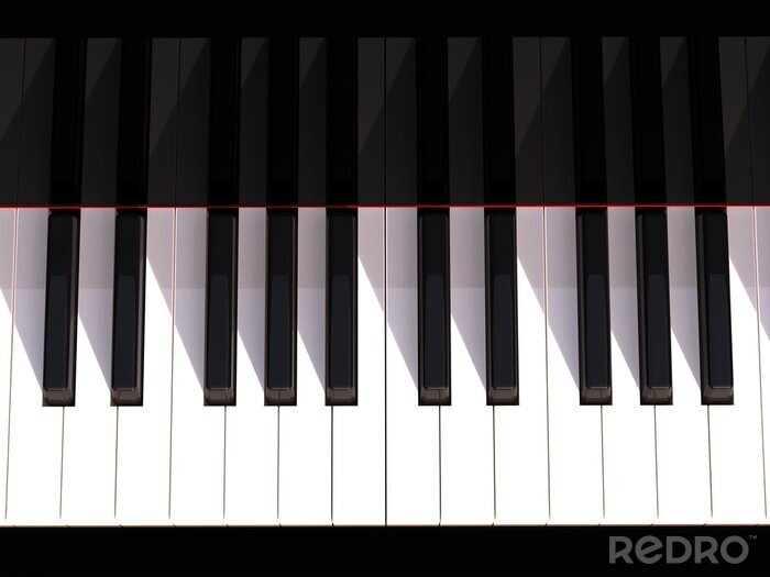Fotobehang Zwart-wit klavier van een piano