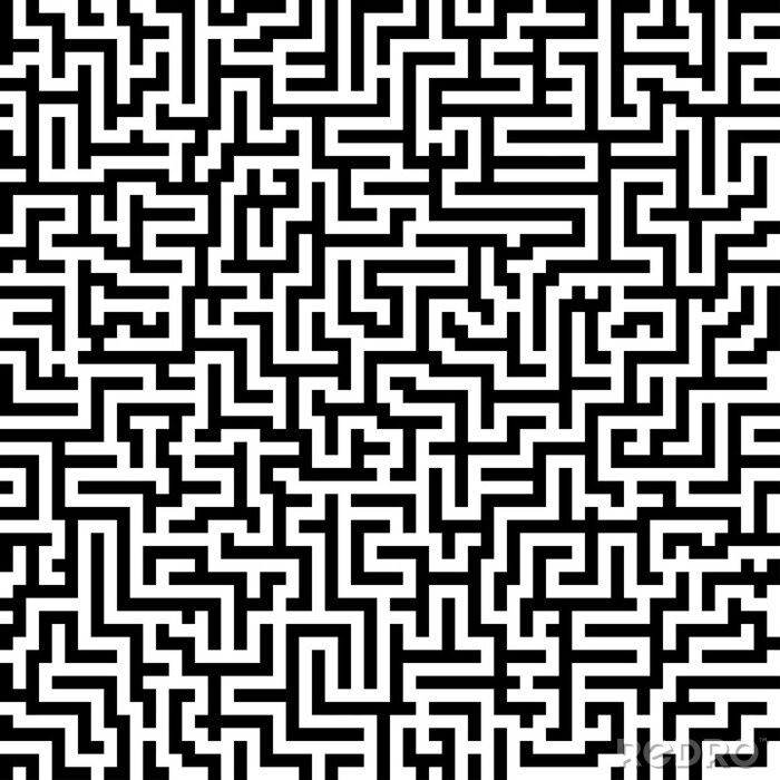 Fotobehang Zwart-wit labyrint