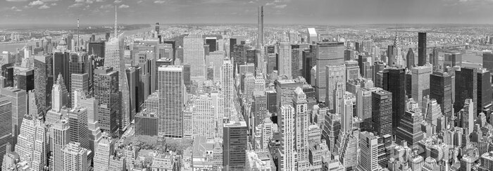 Fotobehang Zwart-wit Luchtfoto van Manhattan, NYC.