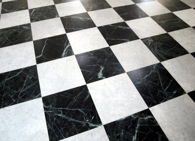 Zwart-wit marmeren vloer