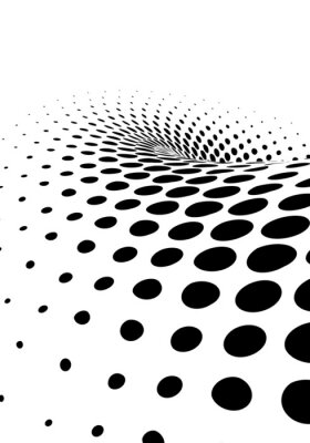 Fotobehang Zwart-wit patrron met optische illusie