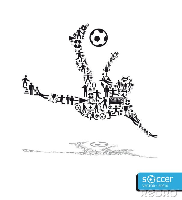 Fotobehang Zwart-wit sport pictogrammen