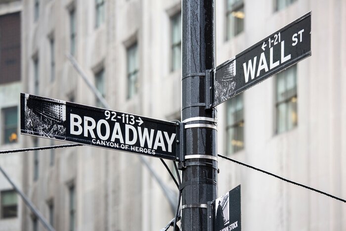 Fotobehang Zwart-wit straatnamen van New York