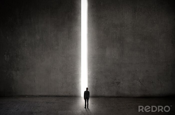 Fotobehang Zwart-wit voorstelling met man