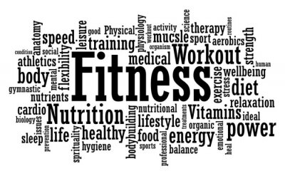 Fotobehang Zwart-wit word cloud verwijzend naar sportschool