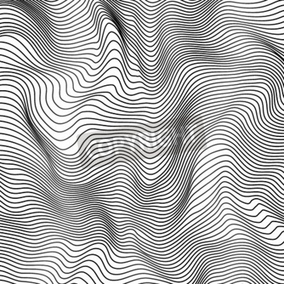 Fotobehang Zwart-witte 3D lijnen