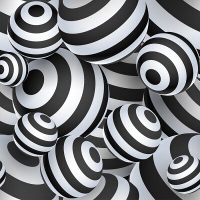 Fotobehang Zwart-witte ballen