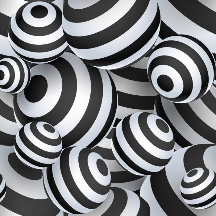 Fotobehang Zwart-witte ballen