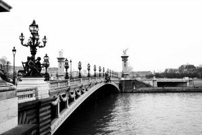 Fotobehang Zwart-witte brug