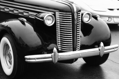 Fotobehang Zwart-witte klassieke auto