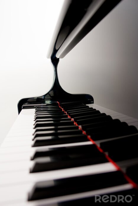 Fotobehang Zwart-witte pianotoetsen
