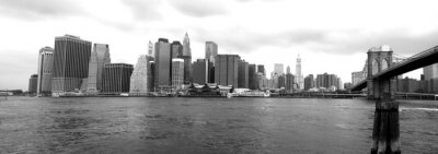 Zwart-witte skyline van New York