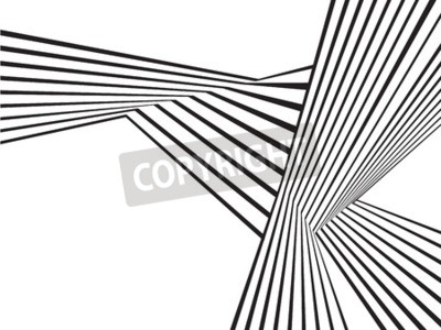 Fotobehang Zwart-witte strepen in 3D