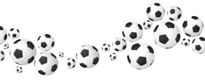 Fotobehang Zwart-witte voetballen